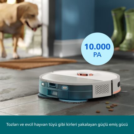 Philips 5000 Serisi Islak Kuru Robot Süpürge, Yüksek Emiş Gücü, Uzun Çalışma Süresi, HomeRun, Lazer Teknolojisi, Beyaz, XU5000/20
