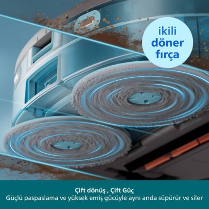 Philips 5000 Serisi Islak Kuru Robot Süpürge, Yüksek Emiş Gücü, Uzun Çalışma Süresi, HomeRun, Lazer Teknolojisi, Beyaz, XU5000/20 - Görsel 2