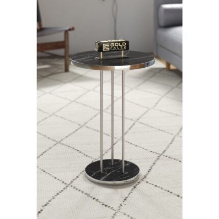 Gold Falez Zigon Sehpa – Yonga Levha ve Metal, PVC Kenar Bantlı, 34 cm ve 22 cm Tablalı, Salon ve Oturma Odası İçin Şık Tasarım - Görsel 4
