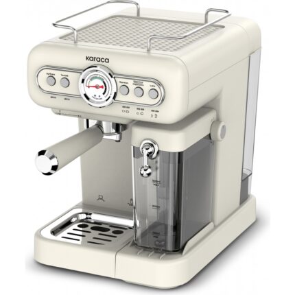 Karaca Vintage Craft Süt Hazneli Espresso, Latte ve Capuccino Makinesi Cream