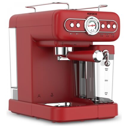 Karaca Vintage Craft Süt Hazneli Espresso, Latte ve Capuccino Makinesi Red - Görsel 3