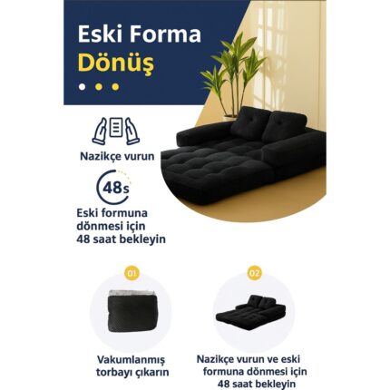 Katt Kapri Hardal Yeni Nesil Yatak Kanepe  Koltuk Pati Dostu Kadife Kumaşlı - Görsel 4