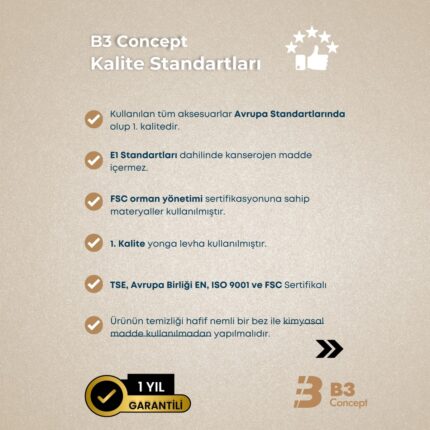 B3 Concept B3CONCEPT Nort Serisi Modern Dekoratif Raflı Kare Salon Orta Sehpa Safir Meşe Beyaz - Görsel 3