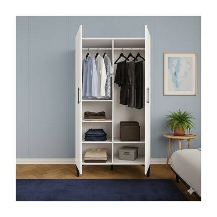 Mukotoys Minimalist 2 Kapaklı Elbise Dolabı Mdf 200 x 80 x 45 - Görsel 3