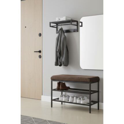 Lumodi Mobilya Lotus Metal Modern Ayakkabılık, Bank, Yatak Ucu, Organizer, Oturak,puf 3 Katlı 30X70 Keten Kumaş - Görsel 4