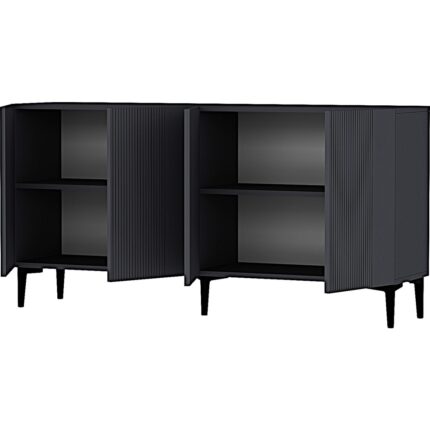 Ceneyra KA1511A- Corsa Lazer Çizgili Konsol , Tv Sehpası , Çok Amaçlı Dolap 150CM Antrasit - Görsel 5
