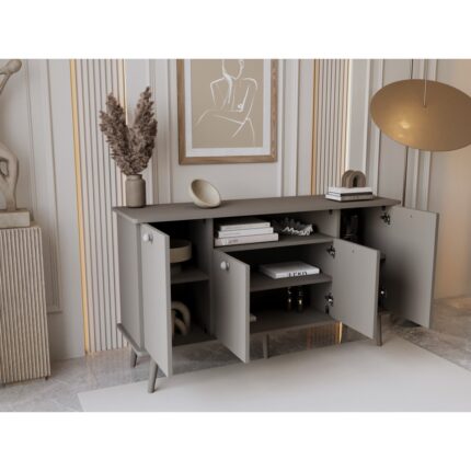 Melura Home Lunaris Konsol 120 cm %100 Mdf Lake Ahşap Ayaklı - Görsel 2