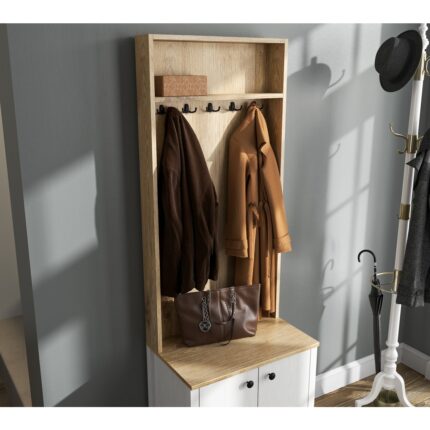 Sakura Hunerika Minoa Portmanto -Wood Beyaz-Minifiks Bağlantılı - Görsel 2