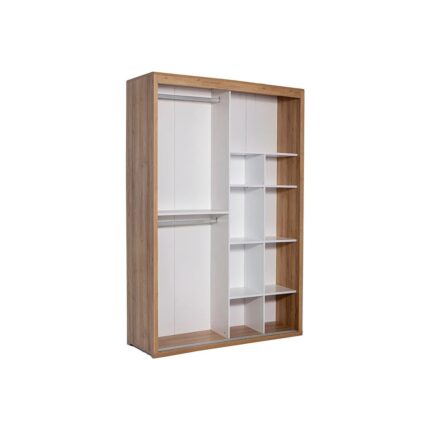 ModaLife Tuana 140 cm Sürgülü Gardırop - Ceviz&beyaz - Görsel 3