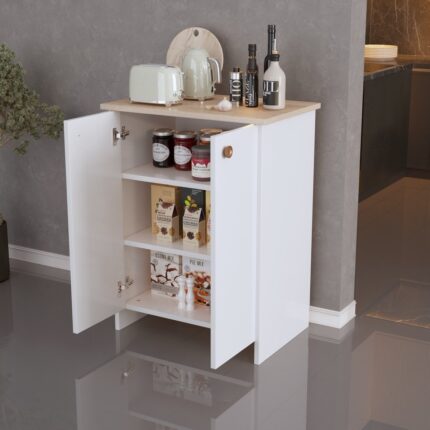 Pratico Plus Çok Amaçlı 2 Kapaklı Dolap Sonomo Beyaz - Görsel 2
