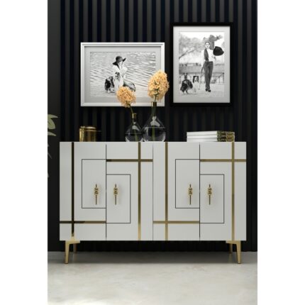 Demonte Decor Sinadd (KM120) Konsol Beyaz-Altın