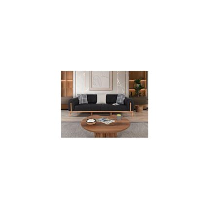 Ak Sofa Leon Yataklı Koltuk Takımı Keten Kumaş Antrasit - Görsel 5