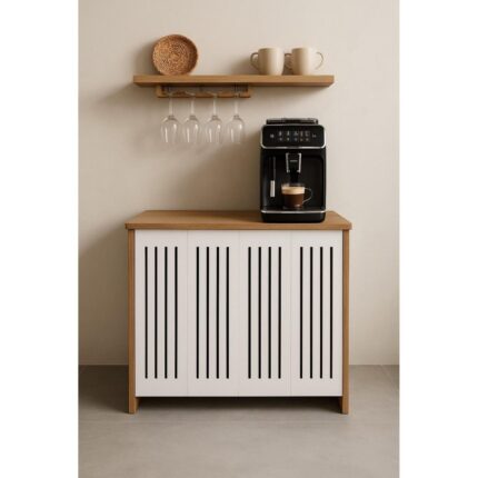 Bangu Petek Üstü Kahve Köşesi Dolabı ( Derinlik 47 cm ) Çok Amaçlı Raf BKDM002 - Görsel 5