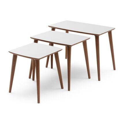 Ayge Istanbul 3'lü Zigon Sehpa %100 Mdf Beyaz - Görsel 4