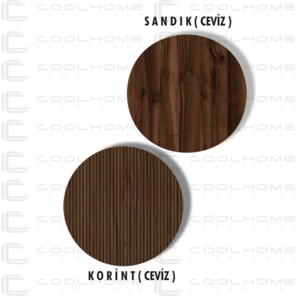 Cool Home Marin Orta Sehpa , Ceviz , Çizgi Desenli , Raflı - Görsel 5