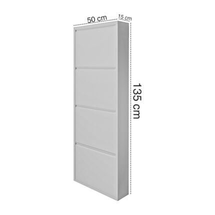 Wood House Hera Metal Kilitli Ayakkabılık 4'lü Beyaz - Görsel 4