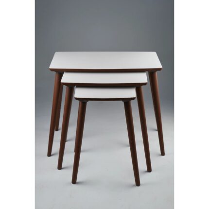 Ayge Istanbul 3'lü Zigon Sehpa %100 Mdf Beyaz - Görsel 3