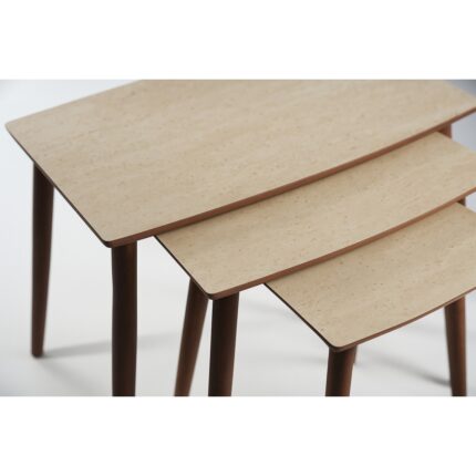 Ayge Istanbul Orta Sehpa ve 3'lü Zigon Sehpa Seti %100 Mdf Traverten - Görsel 5