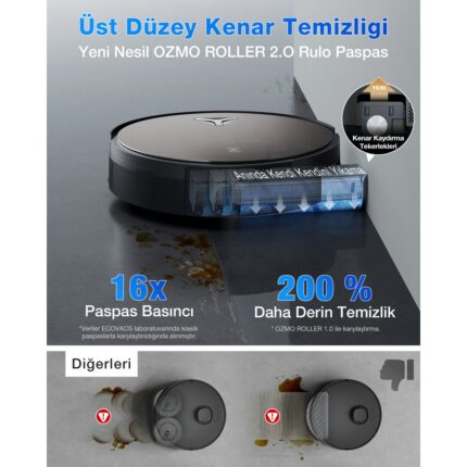 ECOVACS DEEBOT X11 OmniCyclone Toz Torbasız Robot Süpürge ve Paspas PowerBoost - Görsel 4