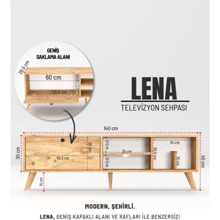 İntergo Lena Tv Sehpası, Tv Standı, Televizyon Ünitesi - Görsel 2