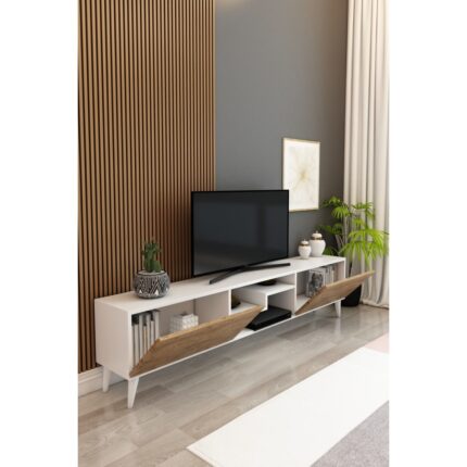 İzco Design Model Z 150 cm Tv Ünitesi – Dekoratif Raflı Televizyon Ünitesi Iki Kapaklı Modern Tv Sehpası | Televizyon Konsolu - Görsel 2