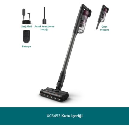 Philips 6000 Serisi Kablosuz Dikey Süpürge, PowerCyclone 11, 64 Dakika Kullanım Süresi, XC6453/00 - Görsel 2