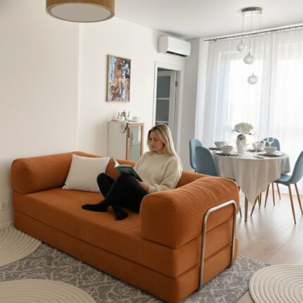 Evessan 90X180 Kanepe - Fitilli Kadife Yıkanır Silinir Pratik Yer Yatağı 50 Dns Bondex 90X180CM - Görsel 2