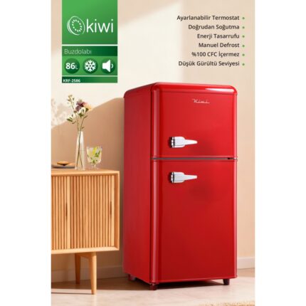 Kiwi KRF-2586 Retro Çift Kapılı Mini Buzdolabı
