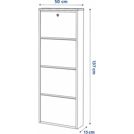 4 Lü Ahşap Desenli Metal Ayakkabılık Karlı Home - Görsel 4