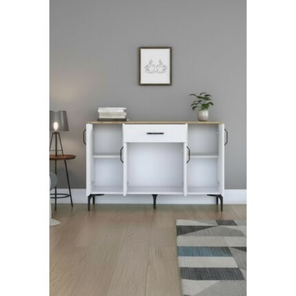Industrial Living Modern Mdf Mutfak Dolabı 120 Cm, Geniş Saklama Alanı, Kahve Köşesi ve Konsol Dolap, Şık ve Dayanıklı Tasarım - Görsel 3