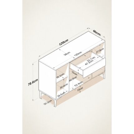 Industrial Living Modern Mdf Mutfak Dolabı 120 Cm, Geniş Saklama Alanı, Kahve Köşesi ve Konsol Dolap, Şık ve Dayanıklı Tasarım - Görsel 5