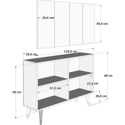 Demonte Decor 8184KM-32DD Konsol,kahve Köşesi,ayakkabılık,ofis Evrak Dolabı,mutfak Kiler Dolabı,tv Ünitesi-Aa - Görsel 2