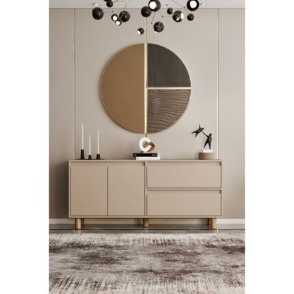 Moldesan Mila Bej Mdf 160 cm Raflı Konsol