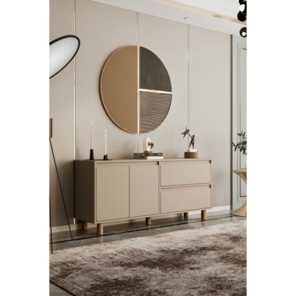 Moldesan Mila Bej Mdf 160 cm Raflı Konsol - Görsel 2