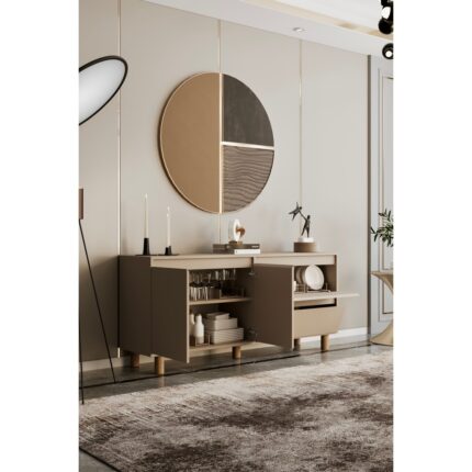 Moldesan Mila Bej Mdf 160 cm Raflı Konsol - Görsel 3