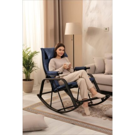 Lumis Garden Sallanan Sandalye, Metal Ayaklı Tv Koltuğu, Sallanır Dinlenme Koltuğu, Minderli Sallanan Sandalye, Sallanan Berjer, Baba Koltuğu, Emzirme Koltuğu, - Görsel 4