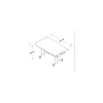 Avenza Living Tekerlekli Masa Orta Sehpa 70  x 110 Yükseklik 58  cm  Metal Ayak Yemek Masası Balkon Masası - Görsel 3