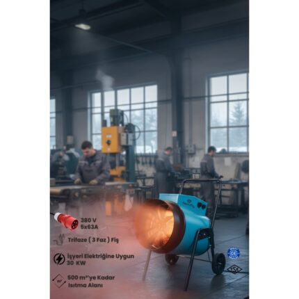 Nemfly FLY30 Kw Elektrikli Fanlı Endüstriyel Isıtıcı - Görsel 2