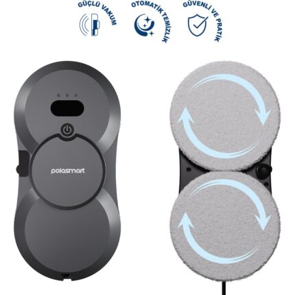Polosmart PSH22 Cam Temizleme Robotu Ultrasonik Su Spreyli Akıllı Navigasyonlu Uzaktan Kumandalı - Görsel 2
