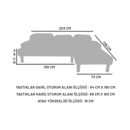 Zem Legna Bohem Köşe Takımı, Açık Krem - Görsel 5