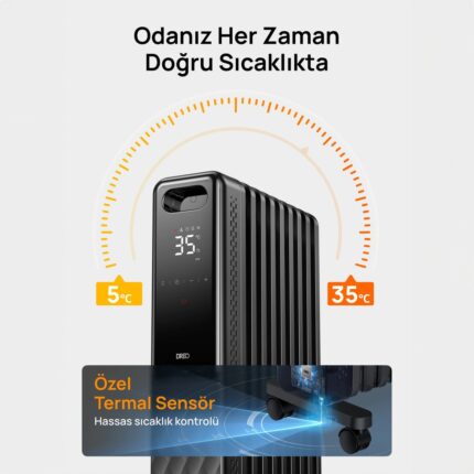 Dreo OH310 Akıllı Yağlı Radyatör Isıtıcı – Enerji Tasarruflu, Sessiz Çalışma, Geniş Alan Isıtma Performansı - Görsel 3