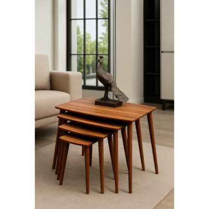 Ayge Istanbul 4'lü Zigon Sehpa %100 Mdf Ahşap