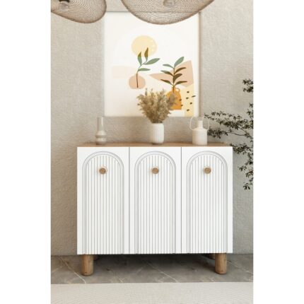 İzco Design Bohem 90 cm 3 Kapaklı Ayakkabılık – Mdf Mebran Kapaklı Dolap | Vestiyer | Portmanto