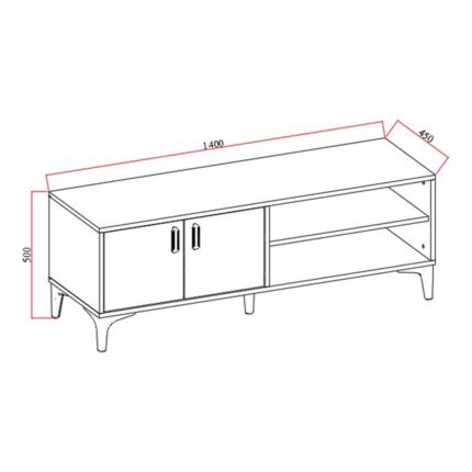 Storish Sardes Tv Sehpası 140 Cm Meşe - Görsel 4