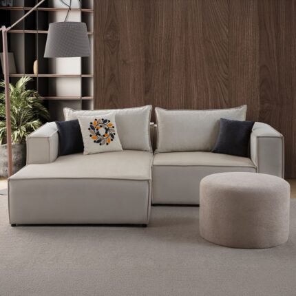 Edsy Home Arven Köşe Koltuk Takımı Krem - Görsel 2