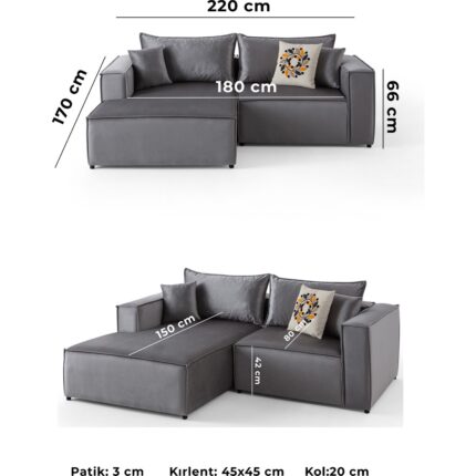 Edsy Home Arven Köşe Koltuk Takımı Krem - Görsel 4