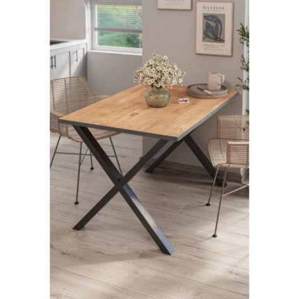 Bofigo Yemek Masası Metal Ayaklı Mutfak Masası Prag 80 x 120 cm x Ayaklı Çam - Görsel 3