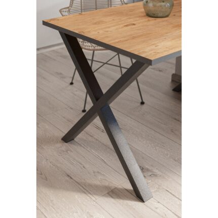 Bofigo Yemek Masası Metal Ayaklı Mutfak Masası Prag 80 x 120 cm x Ayaklı Çam - Görsel 4