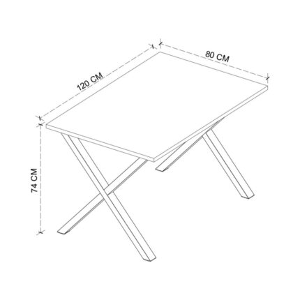 Bofigo Yemek Masası Metal Ayaklı Mutfak Masası Prag 80 x 120 cm x Ayaklı Çam - Görsel 5