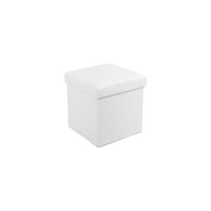 Mena Rise Depolama Alanlı Tabure, 300 Kg'a Kadar Dayanıklı, Beyaz, 38 x 38 x 38 Cm, LSF103 - Görsel 2